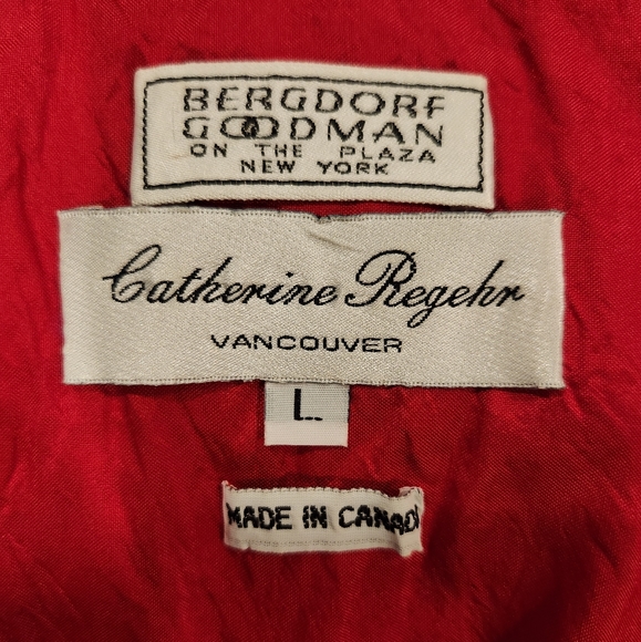 COPY - Vintage Designer Red Taffeta 100% Silk Dress - Picture 5 of 6